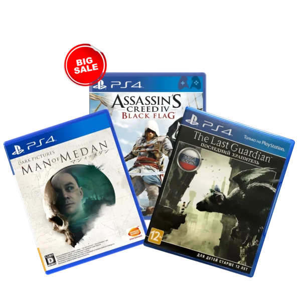 PS4 Assassin's Creed IV Black Flag + Man Of Medan + The Last Guardian (1)