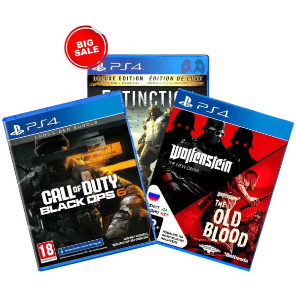 PS4 Call Of Duty Black Ops 6 + Wolfenstein + Extinction